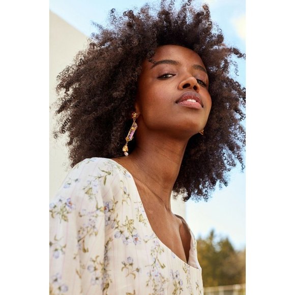 NWT BROCK COLLECTION X H&M COLLABORATION WHITE FLORAL BALLON HEM DRESS SZ MEDIUM - Picture 6 of 12